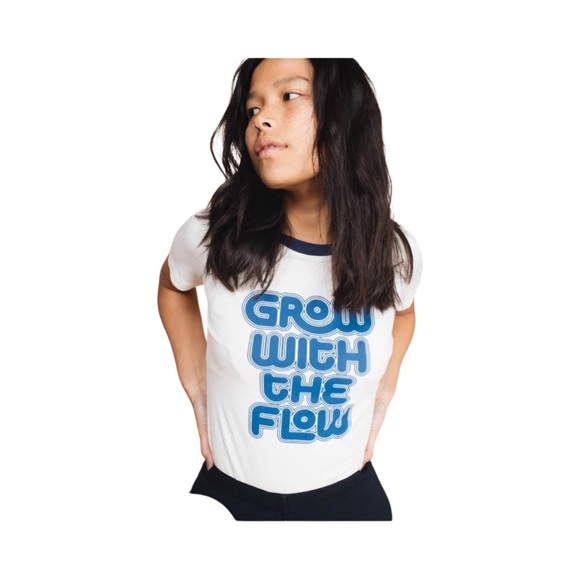 The Bee & The Fox Womens Short Sleeve Crew Neck Tee Size M Grow With The Flow - Picture 10 of 12